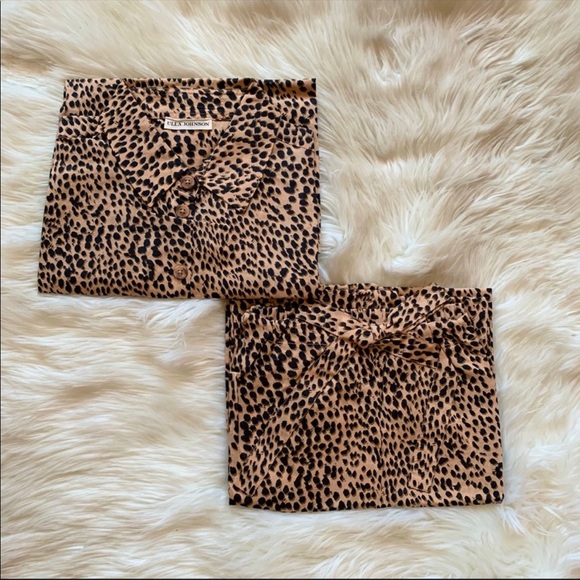 New! ULLA JOHNSON Ivy Cheetah Animal Print PJ Set - Picture 7 of 16